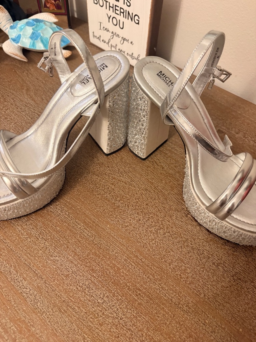 Michael Kors Silver Platform Heels - Picture 3 of 4